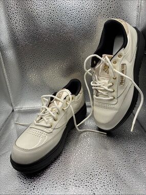 Cardi B Reebok White and Black Low-Top Sneakers with Gold Accents